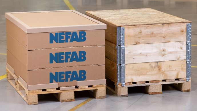 La solución de fibra sustituye a los cercos de madera de los palés en los envíos unidireccionales.